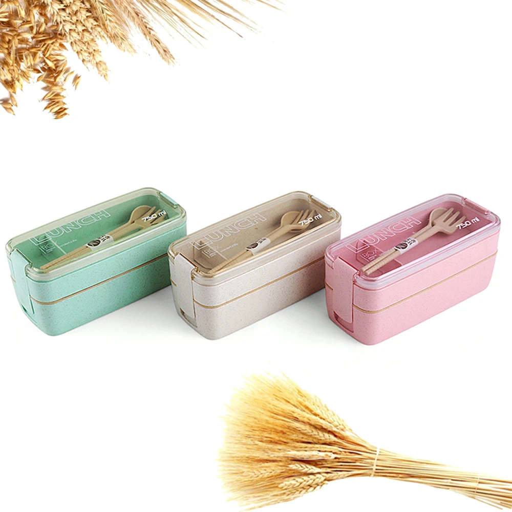 750ml Healthy Material Lunch Box 2 Layer Wheat Straw Bento Boxes Microwave Dinnerware Food Storage Container Portable Bento Box
750ml Healthy Material Lunch Box 2 Layer Wheat Straw Bento Boxes Microwave Dinnerware Food Storage Container Portable Bento Box