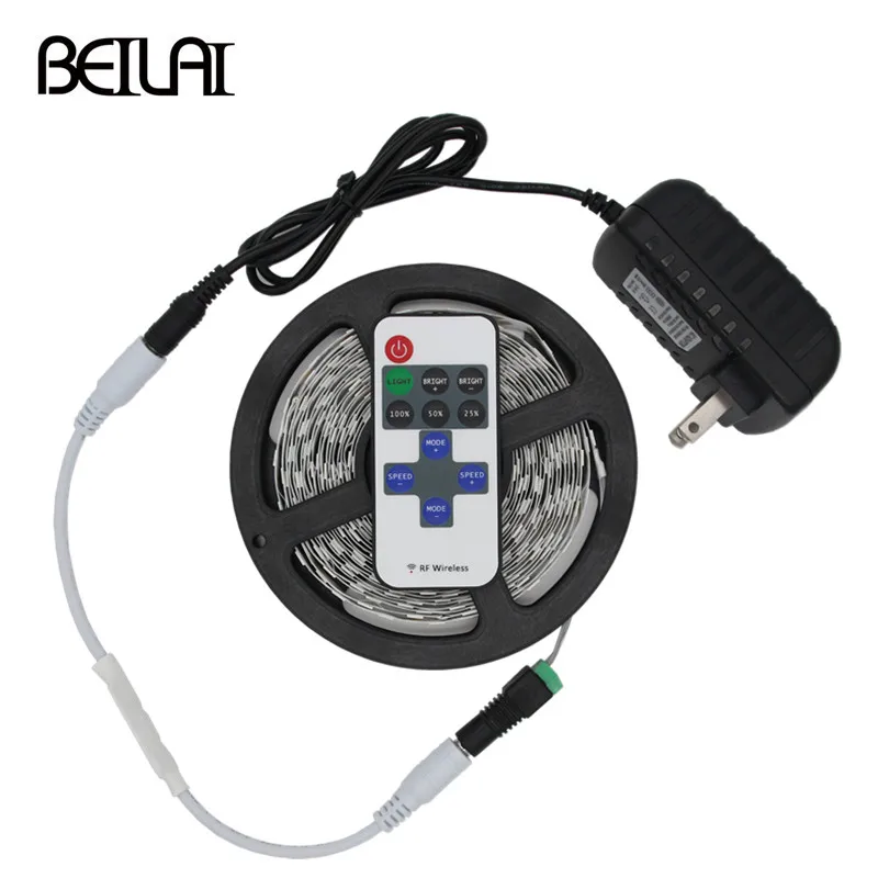 BEILAI 5630 Dimmable LED Strip 5M 300LED DC 12V Not Waterproof Fita LED Light Strips Flexible Neon Add 2A Power and RF Remote
BEILAI 5630 Dimmable LED Strip 5M 300LED DC 12V Not Waterproof Fita LED Light Strips Flexible Neon Add 2A Power and RF Remote