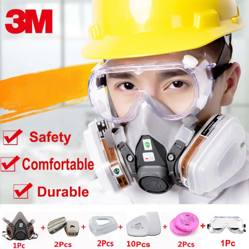 18 in 1 3M 6200 Half Face Respirator Gas Mask With 3M 1621 Goggles Painting Spraying Industry Safety Chemcial Dust Mask
18 in 1 3M 6200 Half Face Respirator Gas Mask With 3M 1621 Goggles Painting Spraying Industry Safety Chemcial Dust Mask