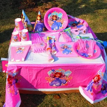 141pcs sofia princess Kids Birthday Party Decorate Supplies Party Decoration Tableware Set Tablecloth Plate Gift Bags flags caps
141pcs sofia princess Kids Birthday Party Decorate Supplies Party Decoration Tableware Set Tablecloth Plate Gift Bags flags caps