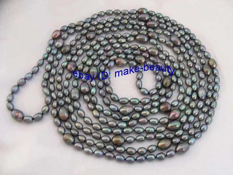 FREE shipping>>>>SUPER long 100" 13mm black freshwater cultured pearl necklace d292
FREE shipping>>>>SUPER long 100" 13mm black freshwater cultured pearl necklace d292