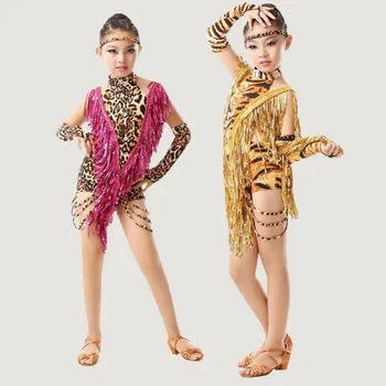 Children's Latin costumes Latin sequins Leopard print Latin sequins contest dance costumes Children's diamond Latin costumes
Children's Latin costumes Latin sequins Leopard print Latin sequins contest dance costumes Children's diamond Latin costumes
