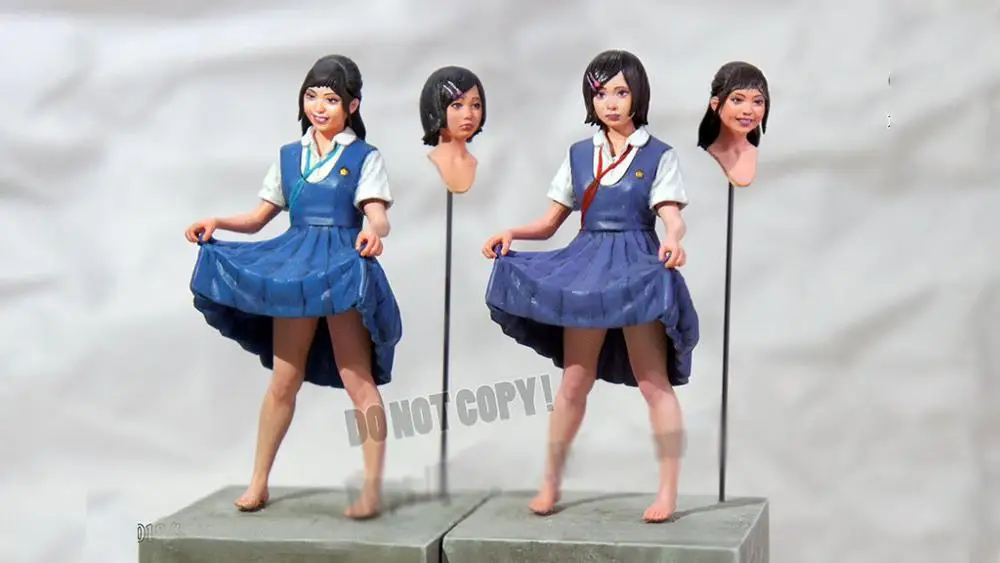 Kawaii 1/12 1/20 Scale Lift up Skirt Japanese Uniform Girl Miniatures Modeling Unpainted Assembling Female Resin Model Kits | Игрушки и