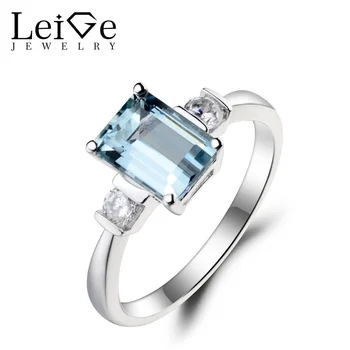 Leige Jewelry Natural Aquamarine Ring Wedding Ring Emerald Cut Blue Gemstone March Birthstone 925 Sterling Silver for Women
Leige Jewelry Natural Aquamarine Ring Wedding Ring Emerald Cut Blue Gemstone March Birthstone 925 Sterling Silver for Women