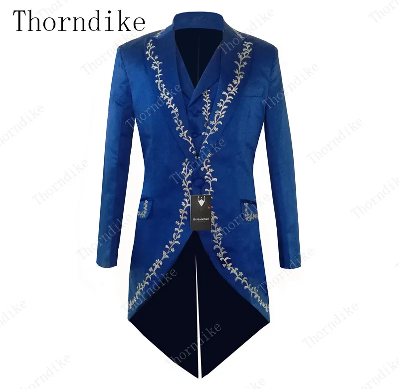 Thorndike Blue Stand Collar Men Suits Stand Collar Fashion Tuxedos Embroidered Noble Terno Slim Blazer (Jacket+Pant+Vest)
Thorndike Blue Stand Collar Men Suits Stand Collar Fashion Tuxedos Embroidered Noble Terno Slim Blazer (Jacket+Pant+Vest)