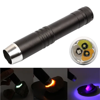 365nm / 395nm UV White Yellow 3 LED Light Source Flashlight lamp for Jade Jewelry Identification 18650 Torch torcia lantern
365nm / 395nm UV White Yellow 3 LED Light Source Flashlight lamp for Jade Jewelry Identification 18650 Torch torcia lantern