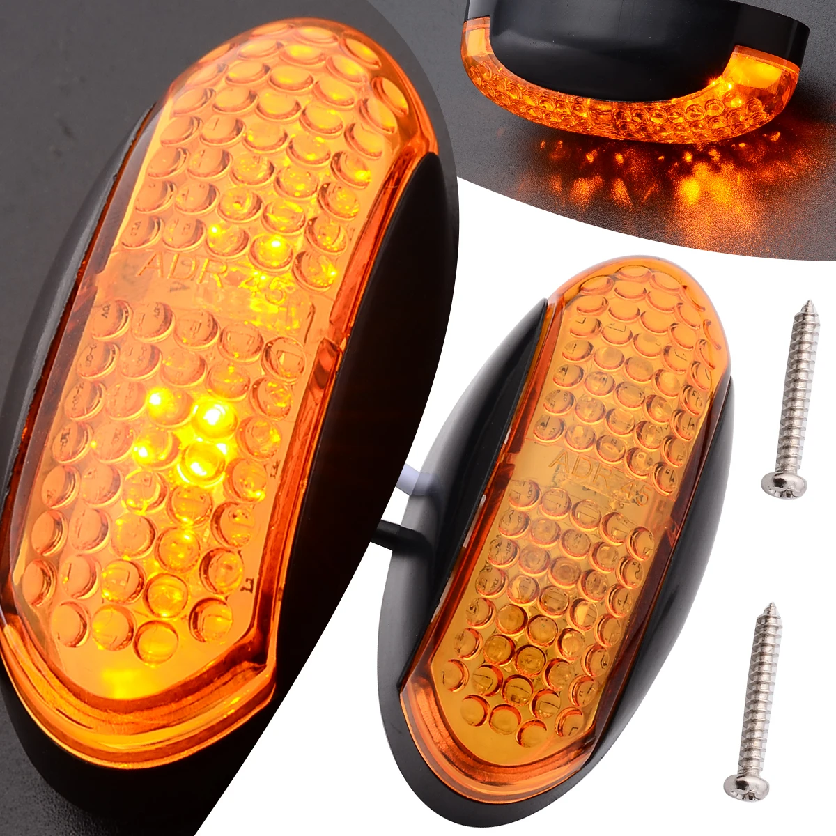 1Pcs Amber 4LED 12V/24V Side Marker Indicator Light For Car Truck Trailer Lorry Car Exterior Lamp
1Pcs Amber 4LED 12V/24V Side Marker Indicator Light For Car Truck Trailer Lorry Car Exterior Lamp