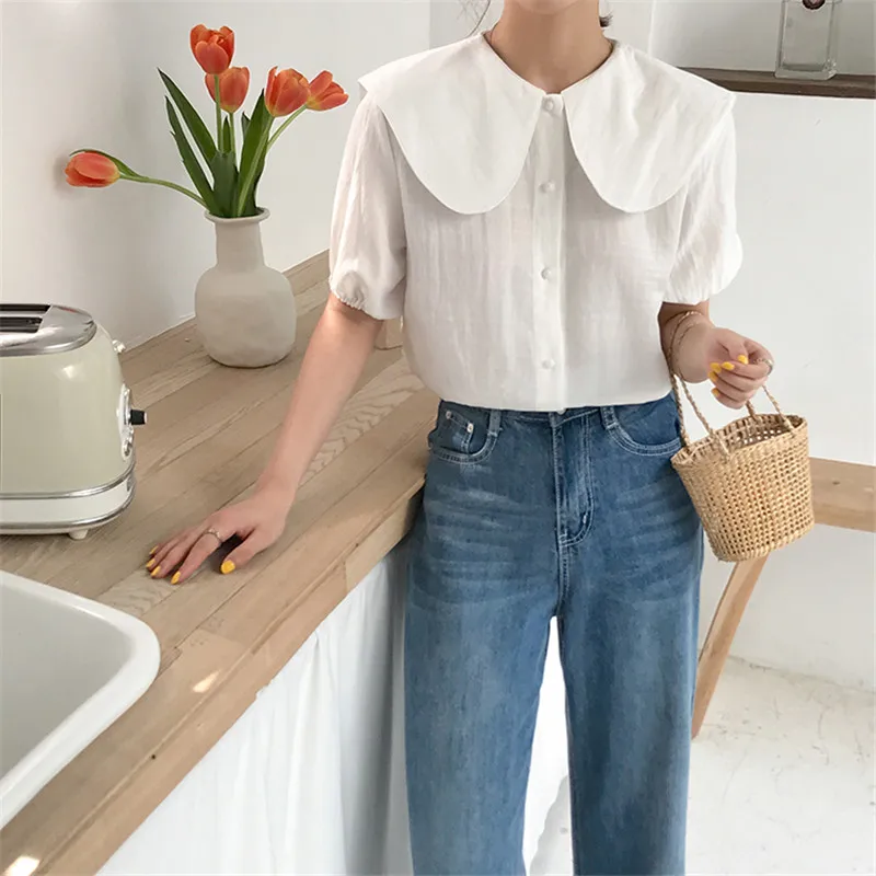Alien Kitty Korean Style Women Blouses Tops 2019 Summer Puff Sleeve Single-breasted Loose Solid Sweet Shirt Femme Camisas Mujer
Alien Kitty Korean Style Women Blouses Tops 2019 Summer Puff Sleeve Single-breasted Loose Solid Sweet Shirt Femme Camisas Mujer
