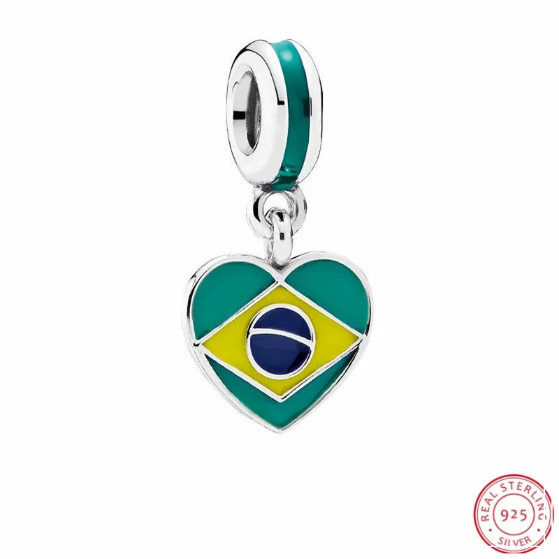 2017 NEW! Mixed Enamel Brazil Heart Flag Pendant Beads for Women Jewelry Making DIY Fit PANDORA Charms Silver 925 Original FL403
2017 NEW! Mixed Enamel Brazil Heart Flag Pendant Beads for Women Jewelry Making DIY Fit PANDORA Charms Silver 925 Original FL403