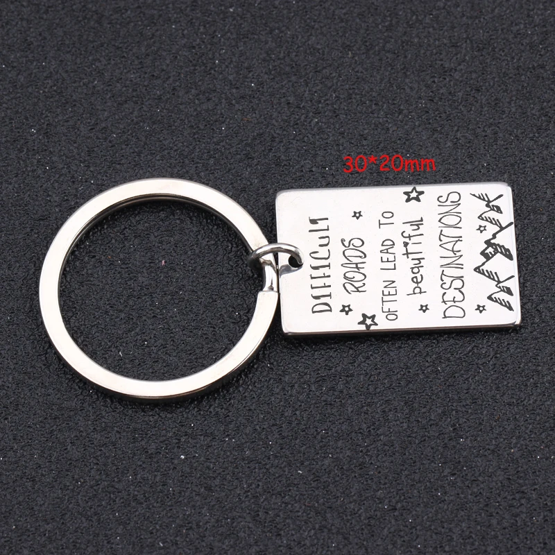 Inspiration Gift Keychain Engraved Difficult Roads Often Lead To Beautiful Destinations Unisex Key Fobs Charm Holder Tag
Inspiration Gift Keychain Engraved Difficult Roads Often Lead To Beautiful Destinations Unisex Key Fobs Charm Holder Tag