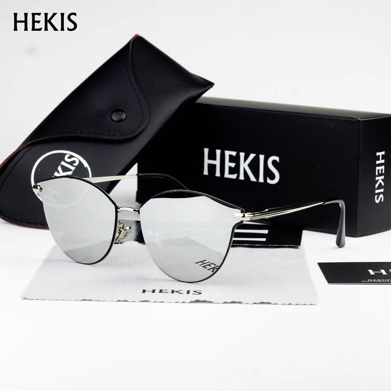 HEKIS Women Fashion Cat Eye Sunglasses Classic Bra...