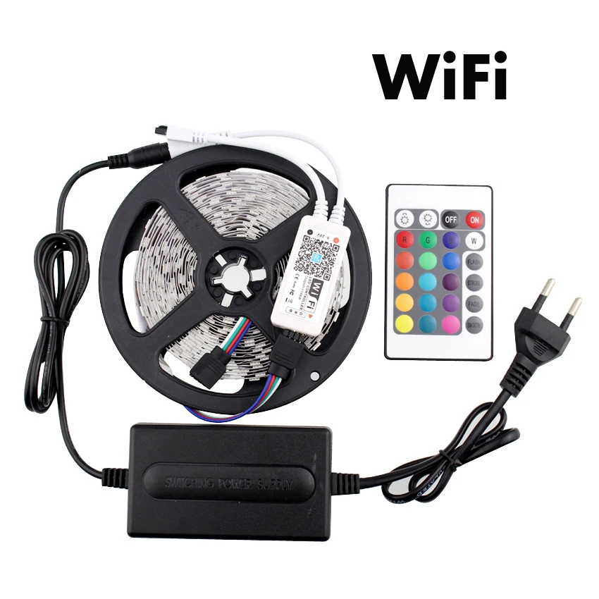 SMD 5050 RGB Led Strip WiFi RGB Led Tape DC12V 60Led/m Waterproof WiFi RGB Led Strip Light 5050 RGB IP65 Flexible Neon Tape Set
SMD 5050 RGB Led Strip WiFi RGB Led Tape DC12V 60Led/m Waterproof WiFi RGB Led Strip Light 5050 RGB IP65 Flexible Neon Tape Set