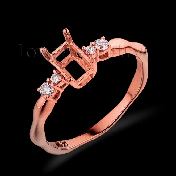 Nice Engagement Emerald Cut 4x6mm Solid 18Kt Rose Gold Diamond Semi mount Ring WU269
Nice Engagement Emerald Cut 4x6mm Solid 18Kt Rose Gold Diamond Semi mount Ring WU269