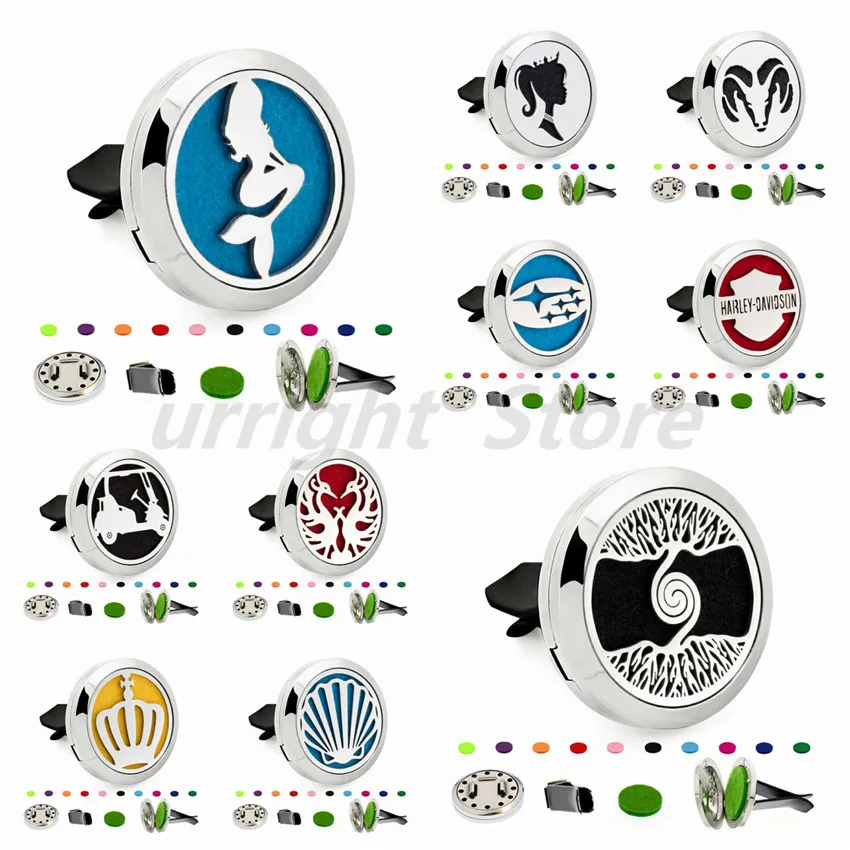 Mermaid tree roots crown 316 Stainless Steel Car Diffuser Locket removable clip Essential Oil Perfume Lockets Magnet Free 10Pads | Украшения