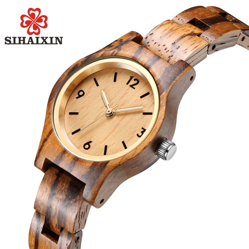 SIHAIXIN small wood quartz wrist watch for women analog simple vintage unique sandal wooden band ladies watches
SIHAIXIN small wood quartz wrist watch for women analog simple vintage unique sandal wooden band ladies watches