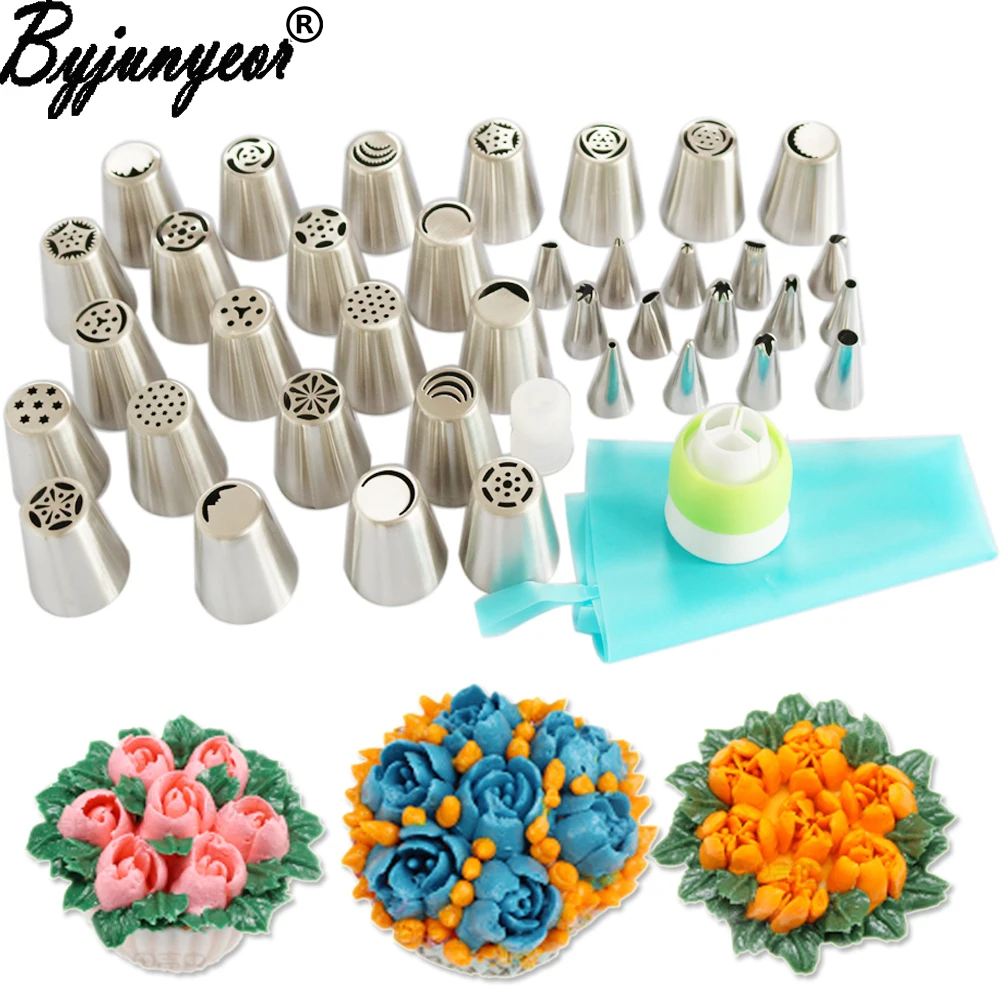 Byjunyeor 40PCS Icing Piping Nozzles Pastry Tulip Stainless Steel Nozzles For Cupcake Fondant Cake Decorating Tips Set CS015-40
Byjunyeor 40PCS Icing Piping Nozzles Pastry Tulip Stainless Steel Nozzles For Cupcake Fondant Cake Decorating Tips Set CS015-40