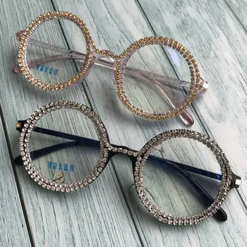 Round Diamond Eyeglasses Women Cute Clear Lens Sunglasses Fashion Crystal Men Eyewear Black Pink Retro Oculos de sol 
Round Diamond Eyeglasses Women Cute Clear Lens Sunglasses Fashion Crystal Men Eyewear Black Pink Retro Oculos de sol