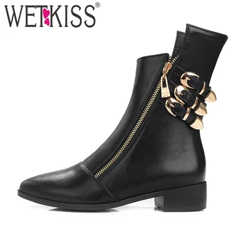Classics Front Zip Buckle Decoration Short Motorcycle Boots Low Square Heel Autumn Winter Boots Pointed Toe Women Shoes Add Fur
Classics Front Zip Buckle Decoration Short Motorcycle Boots Low Square Heel Autumn Winter Boots Pointed Toe Women Shoes Add Fur