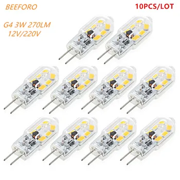 

10 unids G4 LED Bulb 1.5W 120lm 12 SMD Pure White/Warm White Corn Light Spotlight LED bulb light 150-180LM DC12V 360 Degree