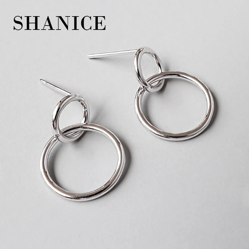 SHANICE 100% 925 Sterling Silver Drop Earrings Large Double Circle Earrings For Women Long Dangle Earrings Jewelry
SHANICE 100% 925 Sterling Silver Drop Earrings Large Double Circle Earrings For Women Long Dangle Earrings Jewelry