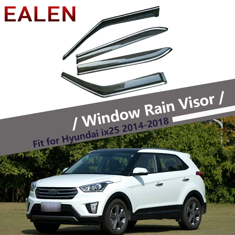 

EALEN For Hyundai IX25/Creta 2014 2015 2016 2017 2018 Vent Sun Deflectors Guard Accessories 4Pcs/1Set Smoke Window Rain Visor
