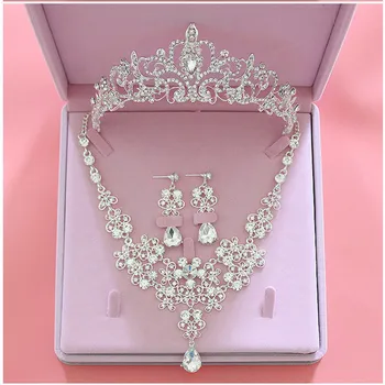 Fashion Crystal Wedding Bridal Jewelry Sets Tiara Crown Earring Necklace Bride Women Pageant Prom Jewelry Set Hair Ornaments
Fashion Crystal Wedding Bridal Jewelry Sets Tiara Crown Earring Necklace Bride Women Pageant Prom Jewelry Set Hair Ornaments