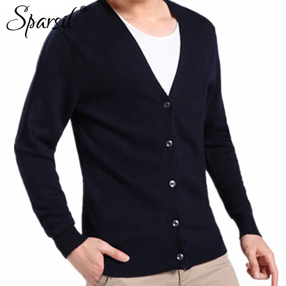 Sparsil Men's V-Neck Cashmere Blend Cardigans Autumn Winter Long Sleeve Sweater Single Breasted Soft Warm Knitwear B24
Sparsil Men's V-Neck Cashmere Blend Cardigans Autumn Winter Long Sleeve Sweater Single Breasted Soft Warm Knitwear B24