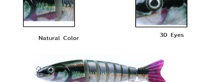 Fishing Lure Pesca Artificial Bait Jointed Sections 8 Segments Swimbait Treble Hooks 12cm 16.8g Pike Perch Fishing Tackle (5)