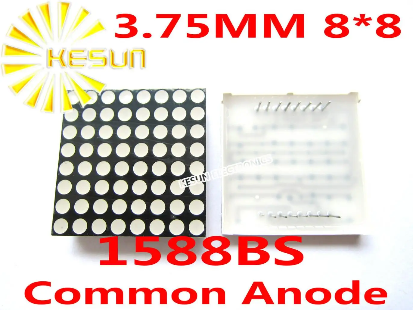 

50PCS x 3.75MM 8X8 Red Common Anode/Cathode 38*38 LED Dot Matrix Digital Tube Module 1588BS 1588AS LED Display Module