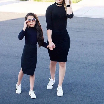 Family Matching Clothes Mom Daughter Casual Black Dress Baby Girls Slim Fit Clothing Child Long-sleeve+Tight Skirts 2 Piece Suit
Family Matching Clothes Mom Daughter Casual Black Dress Baby Girls Slim Fit Clothing Child Long-sleeve+Tight Skirts 2 Piece Suit
