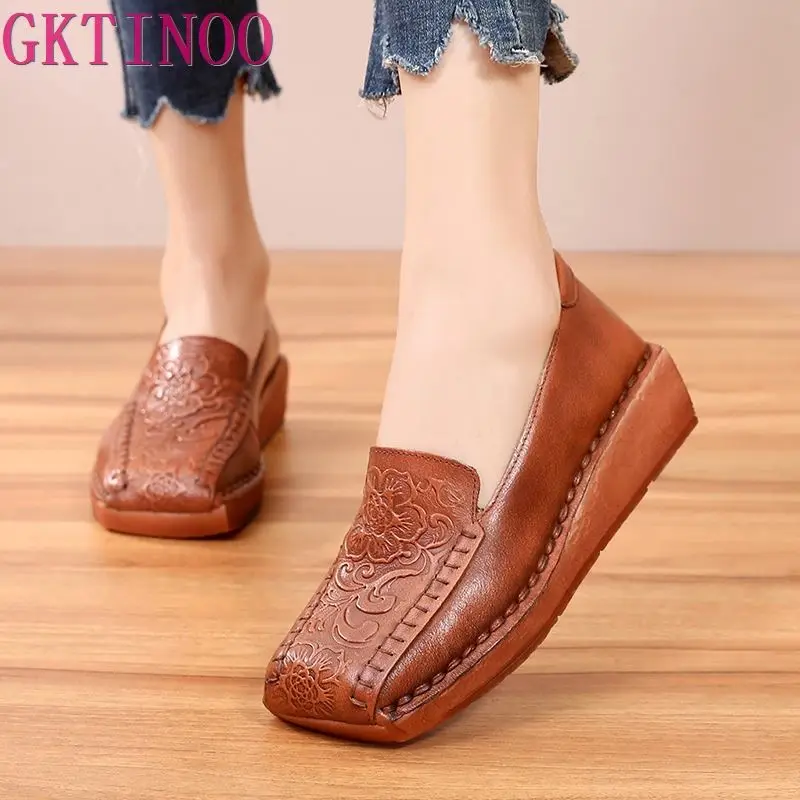 Women Flats Platform Loafers Ladies Retro Genuine Leather Handmade Shoes Woman New Spring Autumn Slip On Casual Women's Shoes
Women Flats Platform Loafers Ladies Retro Genuine Leather Handmade Shoes Woman New Spring Autumn Slip On Casual Women's Shoes