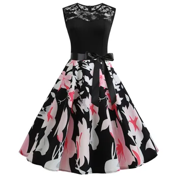 2020 Summer Women Vintage Dress 50s 60s Sleeveless Vintage High-Waist Lace Splice Print Casual Evening Party Prom Swing Dress
2020 Summer Women Vintage Dress 50s 60s Sleeveless Vintage High-Waist Lace Splice Print Casual Evening Party Prom Swing Dress