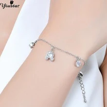Yiustar cuivre cristal Mickey pendentif Bracelet dessin animé charme bijoux pour femmes Minnie souris Bracelets Bracelets filles pulseras(China)