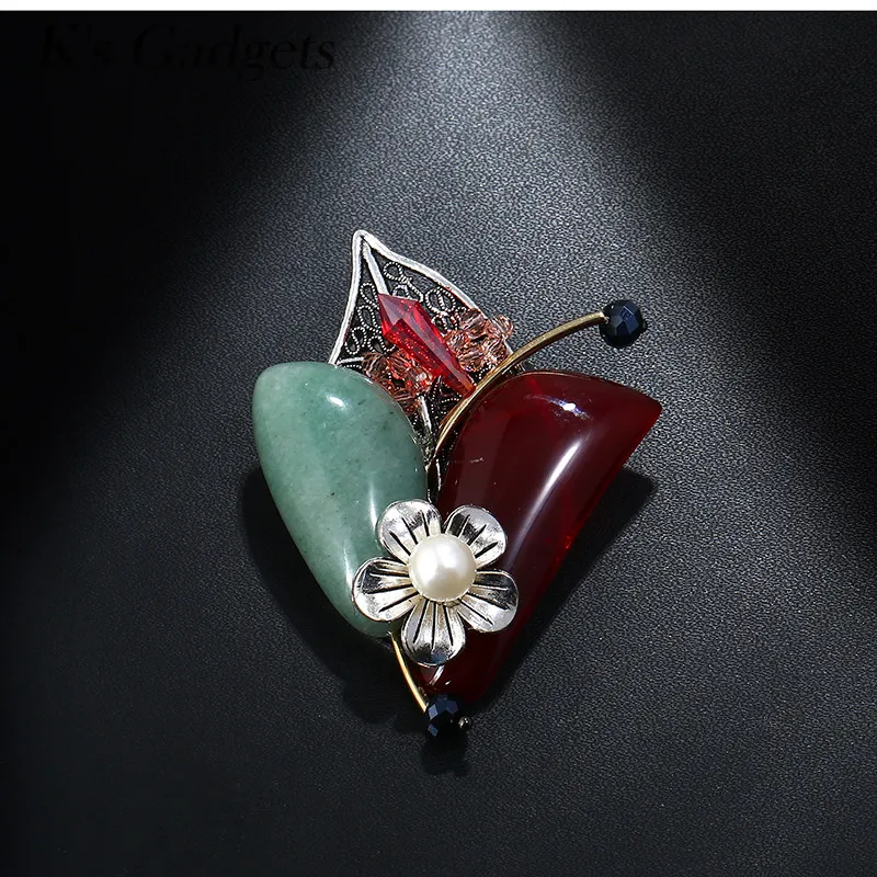K's Gadgets Red green Brooches Natural Stone Brooches Vintage Safety Pin Jewelry Pearl Crystal Bead Flower Brooch For Women
K's Gadgets Red green Brooches Natural Stone Brooches Vintage Safety Pin Jewelry Pearl Crystal Bead Flower Brooch For Women