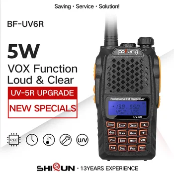 Baofeng UV-6R Walkie Talkie 5W Radio UHF VHF Dual Band UV 6R CB Radio Upgrade of UV-5R Baofeng Talkie HF Transceiver for Hunting
Baofeng UV-6R Walkie Talkie 5W Radio UHF VHF Dual Band UV 6R CB Radio Upgrade of UV-5R Baofeng Talkie HF Transceiver for Hunting