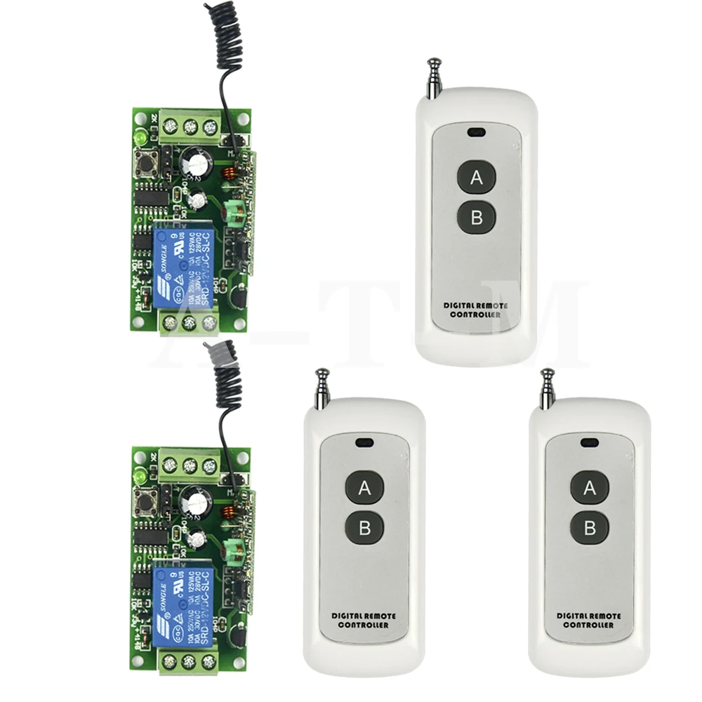 New DC12V 24V 9V 1CH RF Wireless Remote Control Switch System 3 X Transmitter with 2X Receiver Smart Home Switch 315/433MHZ
New DC12V 24V 9V 1CH RF Wireless Remote Control Switch System 3 X Transmitter with 2X Receiver Smart Home Switch 315/433MHZ