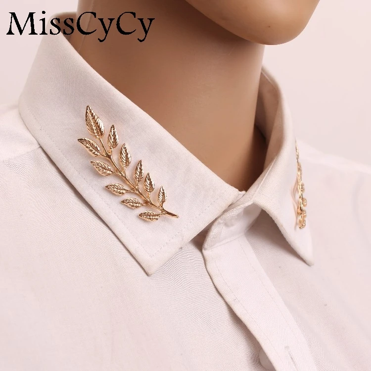 MissCyCy 2016 New Wedding Jewelry Suit shirt Collar Pin Gold Color/Silver Leaves Brooches Pins For Women
MissCyCy 2016 New Wedding Jewelry Suit shirt Collar Pin Gold Color/Silver Leaves Brooches Pins For Women