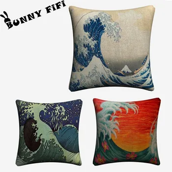 Japan Waves And Cherry Blossom Soft Cotton Linen Cushion Covers 45x45cm Vintage Pillowcase For Sofa Home Decoration
Japan Waves And Cherry Blossom Soft Cotton Linen Cushion Covers 45x45cm Vintage Pillowcase For Sofa Home Decoration