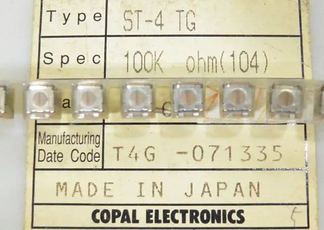 Япония наука Po COPAL ST-4TG SMD подлинные оригинальные потенциометры для обрезки 200K
Япония наука Po COPAL ST-4TG SMD подлинные оригинальные потенциометры для обрезки 200K