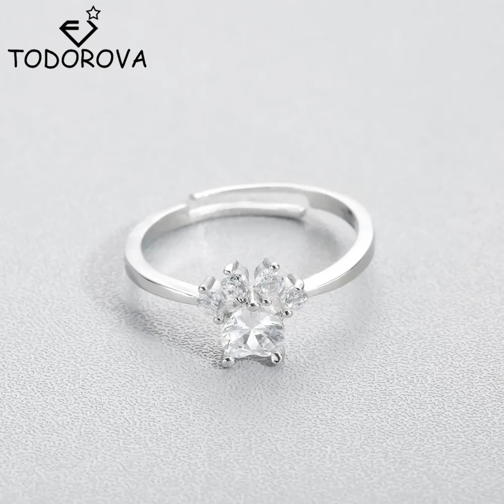 Todorova 10pcs Cute Cat Dog Paw Ring Women Gold Color Adjustable Ring Female Romantic Animal CZ Heart Wedding Rings
Todorova 10pcs Cute Cat Dog Paw Ring Women Gold Color Adjustable Ring Female Romantic Animal CZ Heart Wedding Rings