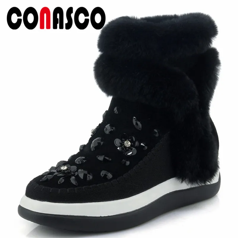 CONASCO Fashion Women Warm Winter Snow Boots Rhinestone Round Toe Wedges High Heels Ankle Boots Ladies Short Basic Boots
CONASCO Fashion Women Warm Winter Snow Boots Rhinestone Round Toe Wedges High Heels Ankle Boots Ladies Short Basic Boots