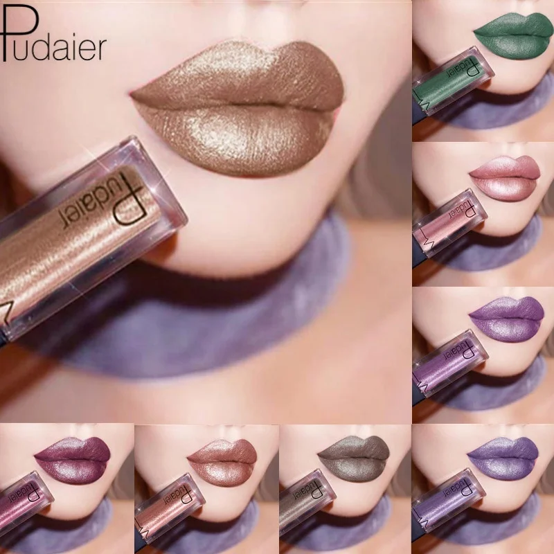 Fashion Women Pudaier Metallic Lipstick Lips Makeup Long Lasting Pigment Nude Gold Nude Liquid Velvet Metal Lipgloss Gift
Fashion Women Pudaier Metallic Lipstick Lips Makeup Long Lasting Pigment Nude Gold Nude Liquid Velvet Metal Lipgloss Gift