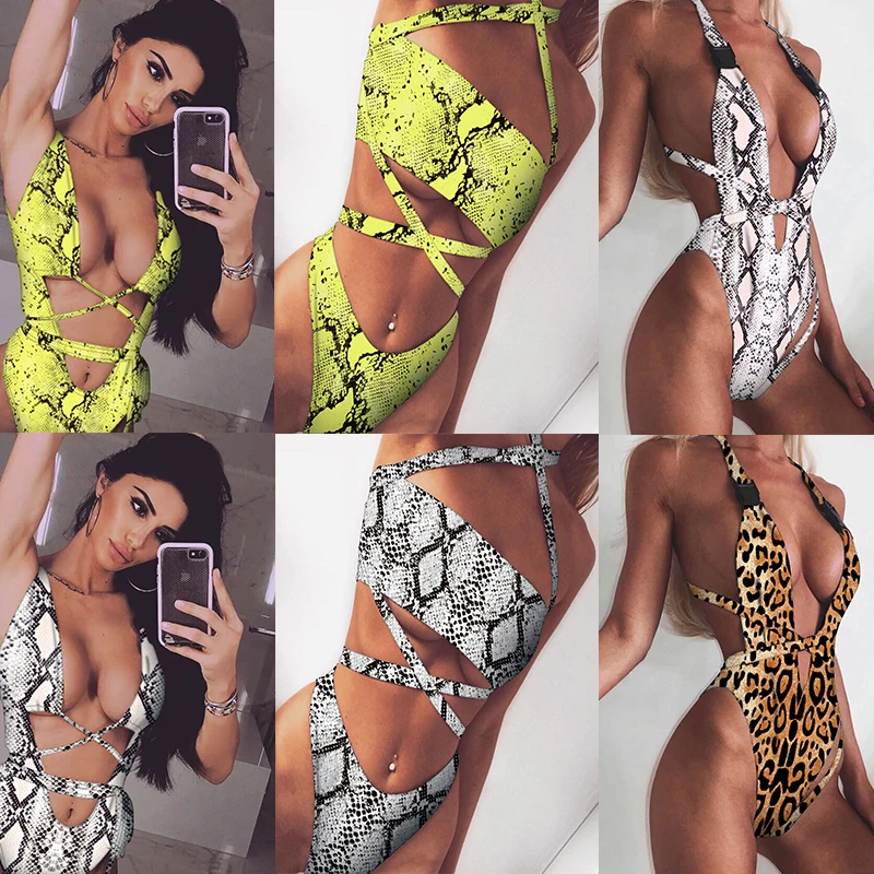 2019 Women Swimsuits Leopard Bikini Snake Print Swimsuit High Waist Swimwear Bodysuit One Piece Swimsuit Monokini Bandage Bikni
2019 Women Swimsuits Leopard Bikini Snake Print Swimsuit High Waist Swimwear Bodysuit One Piece Swimsuit Monokini Bandage Bikni
