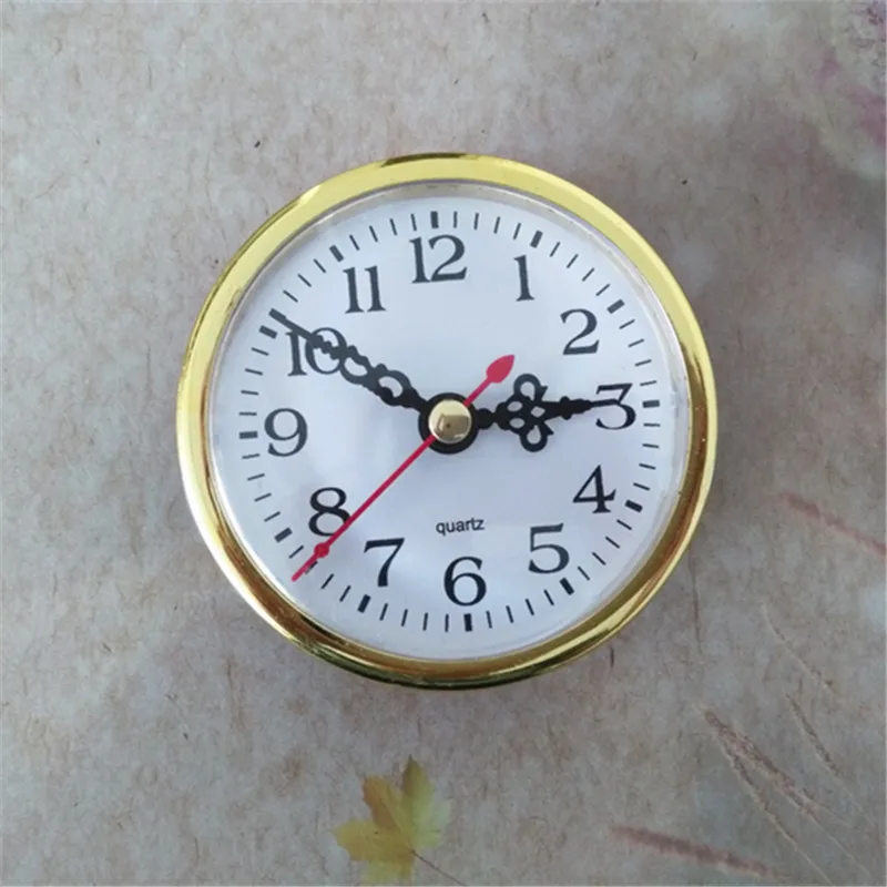 

Outside Diameter 80MM Built - in Clock Gold Rim Classic Clock Craft Quartz Movement Round Clocks Head Insert Arabic Number