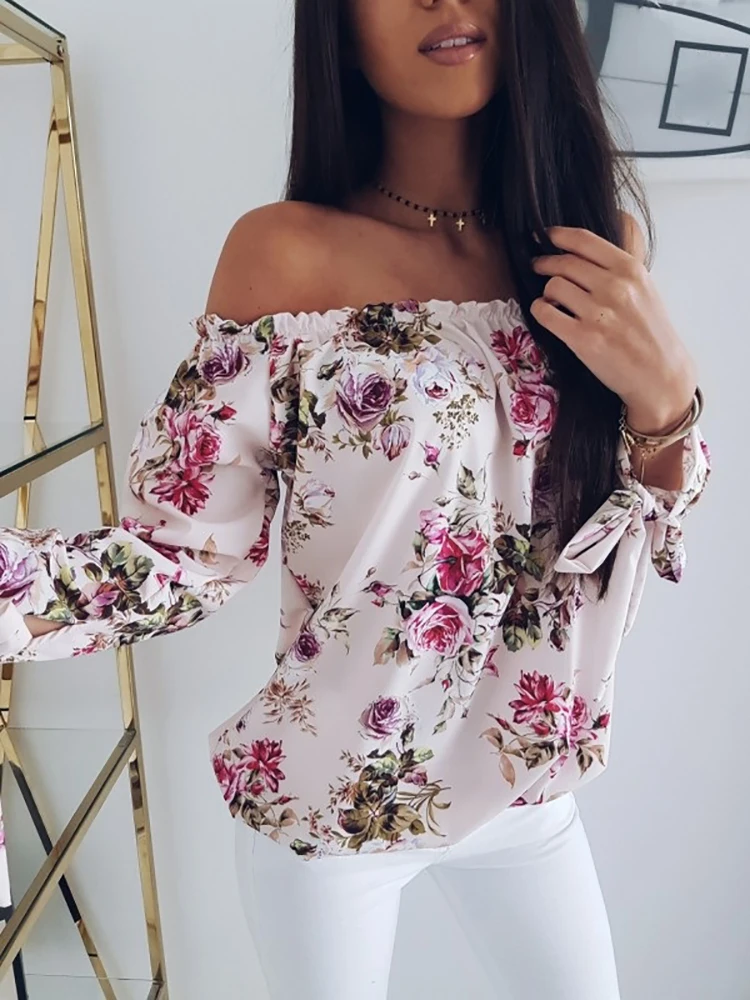 2019 Summer New Fashion Women Elegant Girl Casual Shirt Off Shoulder Shirring Floral Print Loose Blouse
2019 Summer New Fashion Women Elegant Girl Casual Shirt Off Shoulder Shirring Floral Print Loose Blouse