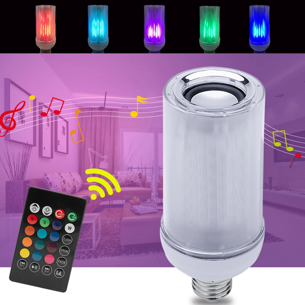 Smart 8W E27 LED RGB Bulb Wireless Bluetooth Speaker Music Playing Audio Dimmable Light Lamp with 24 Keys Remote Control
Smart 8W E27 LED RGB Bulb Wireless Bluetooth Speaker Music Playing Audio Dimmable Light Lamp with 24 Keys Remote Control
