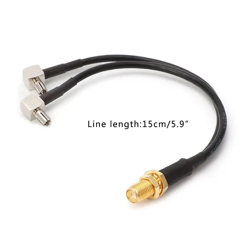 Y Type SMA Female To 2 x TS9 Male Plug Splitter Combined Pigtail Cable RG174 15cm
Y Type SMA Female To 2 x TS9 Male Plug Splitter Combined Pigtail Cable RG174 15cm