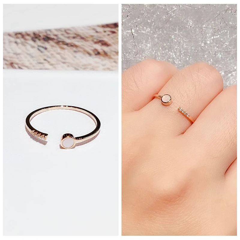 High Quality Natural Shell Opening Ring Rose Gold Color Thin Style Micro Paved Cubic Zirconia Ring for Women
High Quality Natural Shell Opening Ring Rose Gold Color Thin Style Micro Paved Cubic Zirconia Ring for Women