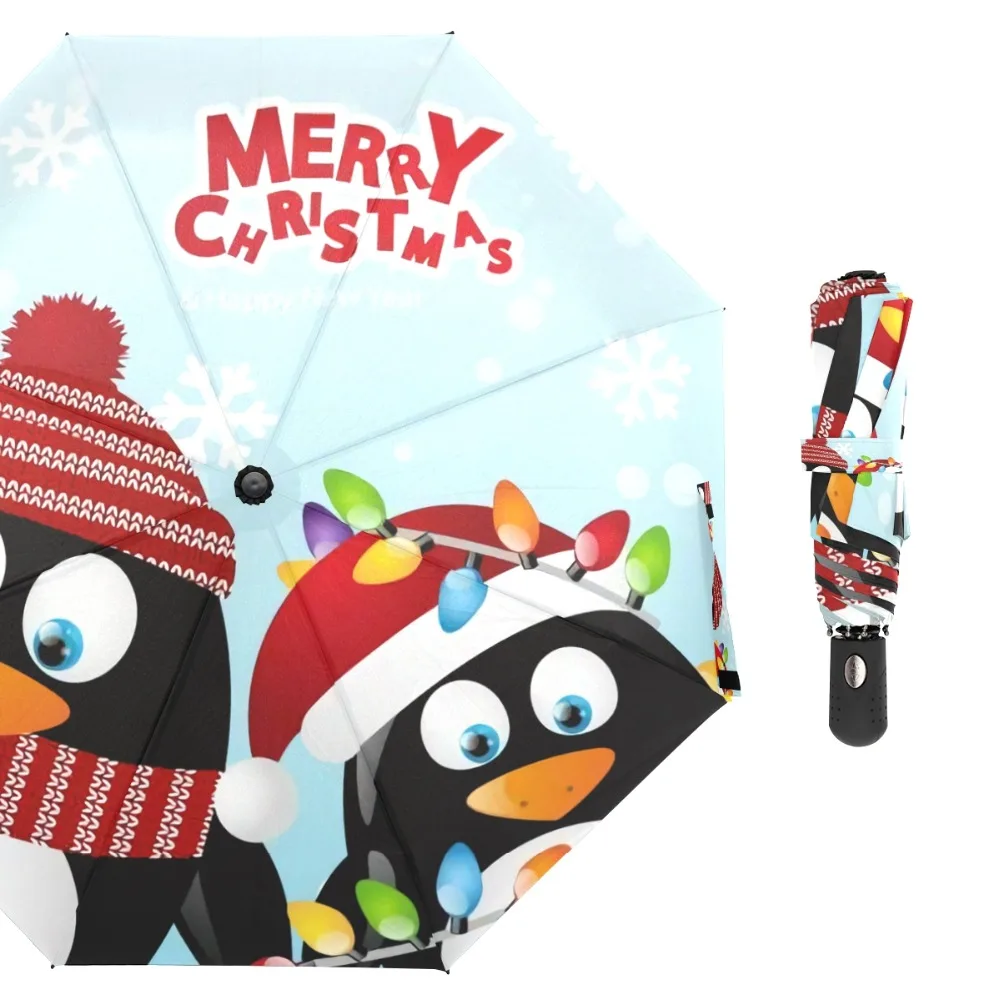Susino Winter Penguin Windproof Umbrellas Fully-automatic Open Metal Pongee Compact Three-folding Umbrella
Susino Winter Penguin Windproof Umbrellas Fully-automatic Open Metal Pongee Compact Three-folding Umbrella