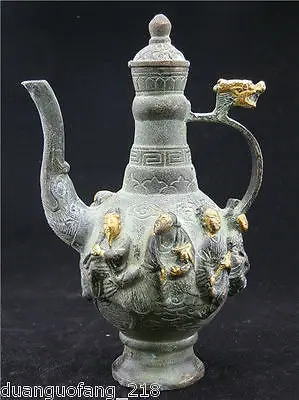 Collectibles china copper Carving Eight Immortals Dragon Characters Noble Flagon
Collectibles china copper Carving Eight Immortals Dragon Characters Noble Flagon